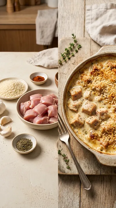 No Peek Chicken Casserole – Easy Dump‑And‑Bake - ready to serve