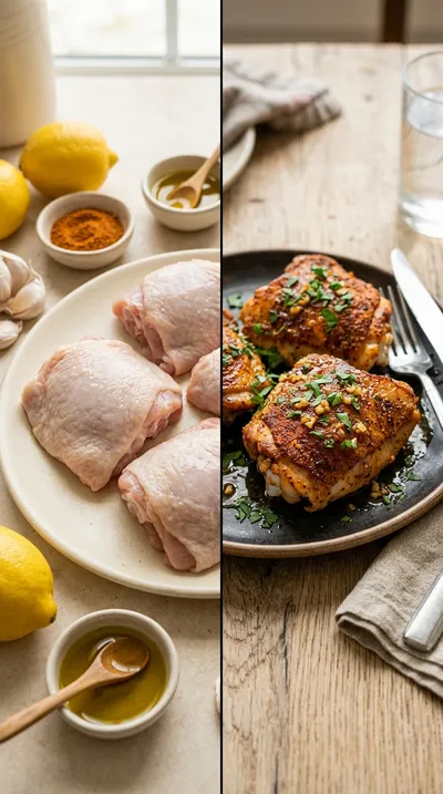 Delicious Old Bay Chicken Thighs - ready to serve