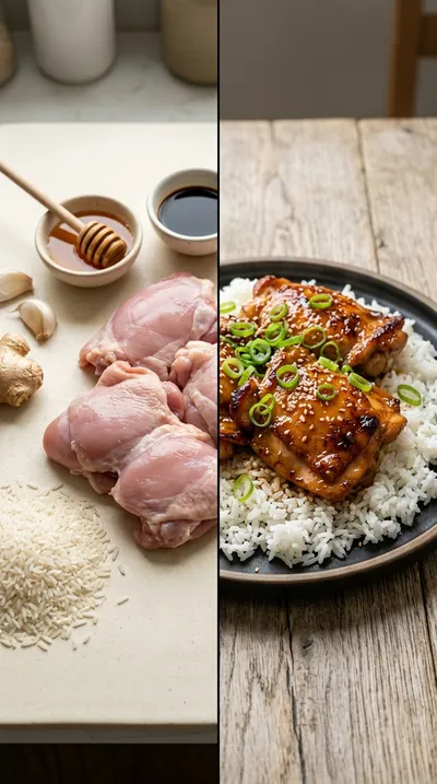 Honey Garlic Boneless Chicken Thighs - ready to serve