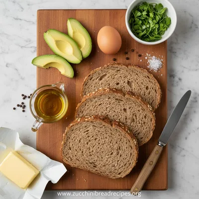 Avocado Egg Toast - cooking process