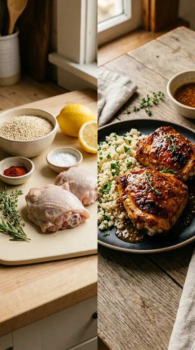 Baked Honey Mustard Chicken Thighs - ready to serve