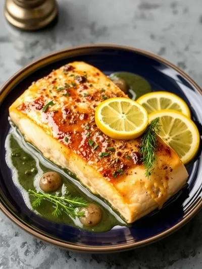 Baked Lemon Garlic Butter Salmon - cooking process