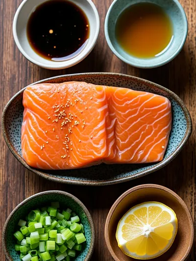 Baked Teriyaki Salmon – Easy Healthy Dinner - ingredients preparation