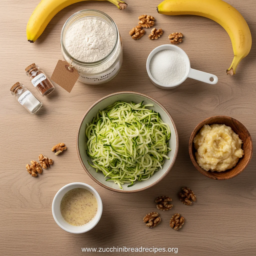 My Favorite Banana Zucchini Bread Recipe - ingredients preparation