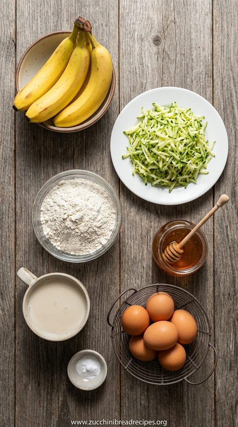 Banana Zucchini Muffins Recipe - Healthy & Quick - ingredients preparation