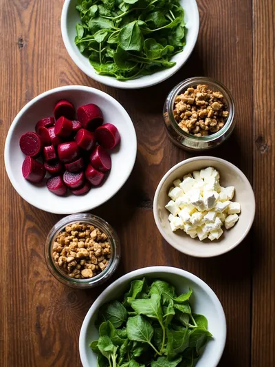 Beetroot Feta Walnut Salad Recipe - ingredients preparation