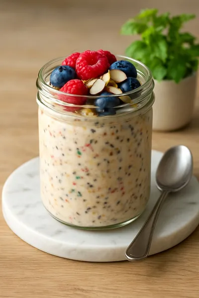 Cake Batter Overnight Oats - ready to serve