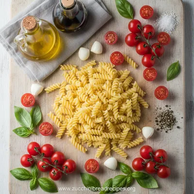 Easy Caprese Pasta Salad - cooking process