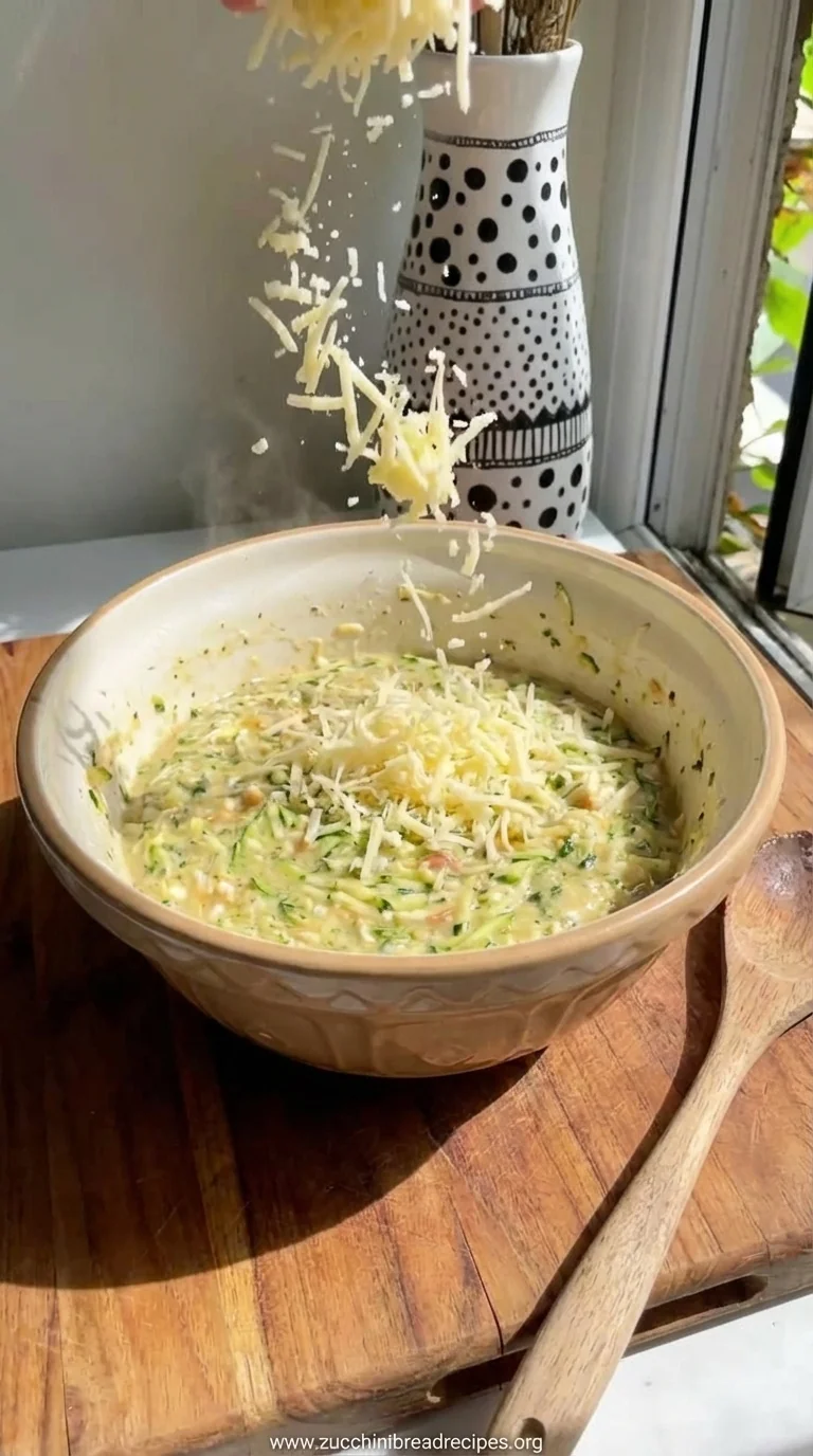 One Bowl Cheesy Zucchini Bread Recipe - cooking process