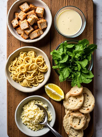 Chicken Caesar Pasta Salad – 20-Minute Quick Recipe - ingredients preparation