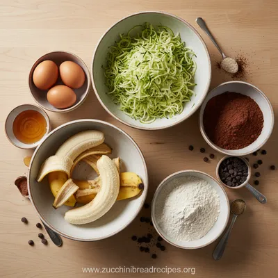 Chocolate Banana Zucchini Bread - cooking process