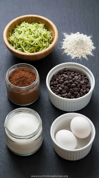 Chocolate Chocolate Chip Zucchini Bread Recipe - ingredients preparation