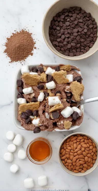 Chocolate Protein S'mores Bowl - cooking process