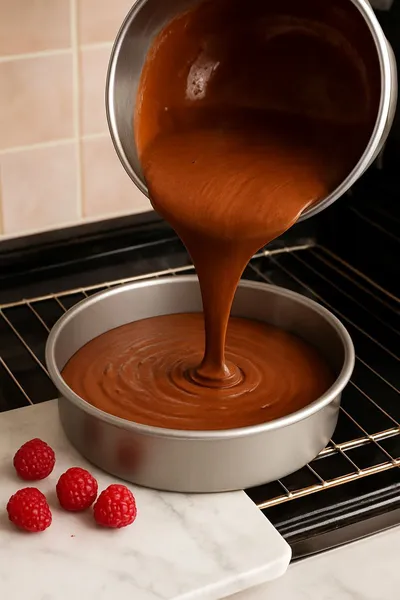 Chocolate Raspberry Cake Recipe - ingredients preparation