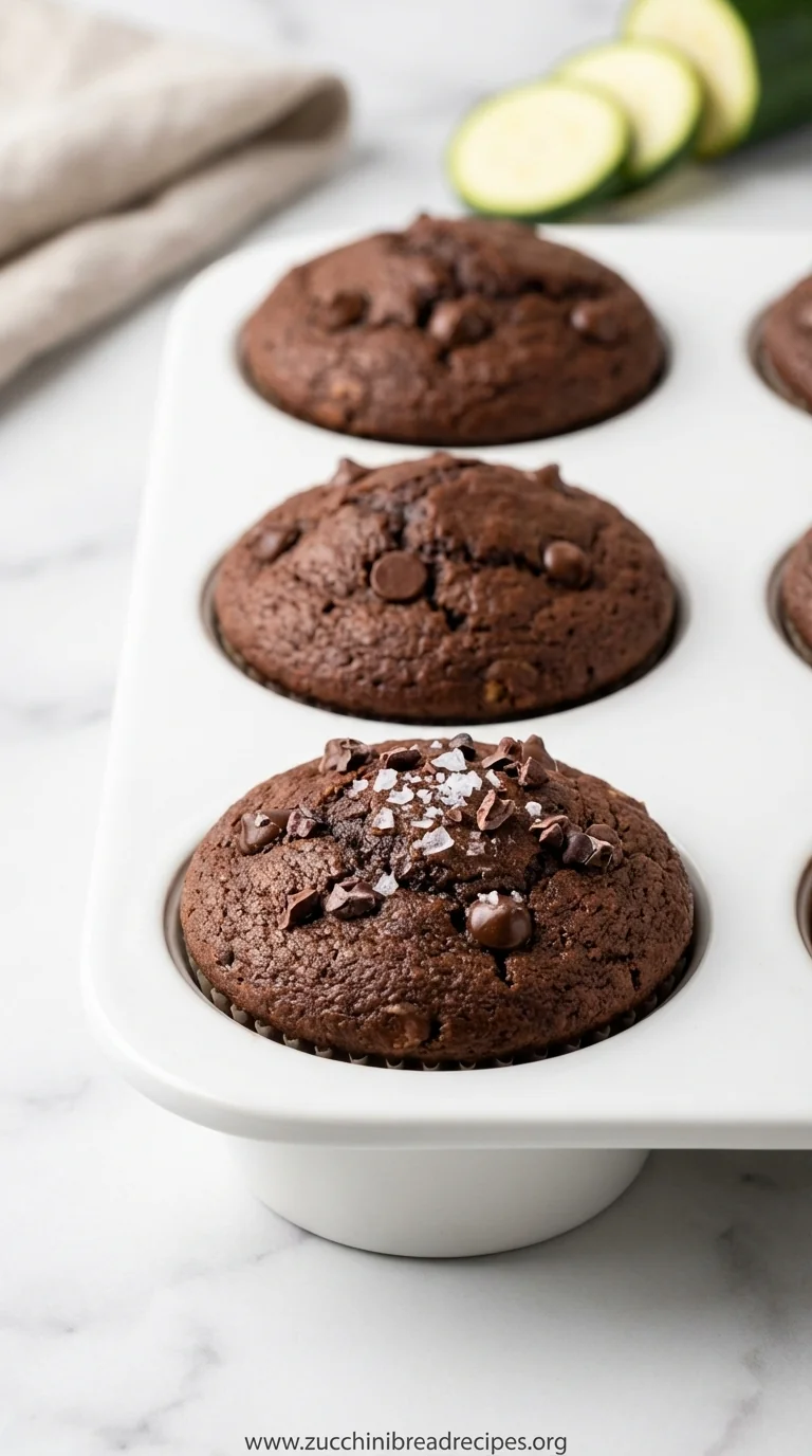 Healthy & Moist Chocolate Zucchini Muffins Recipe - ready to serve