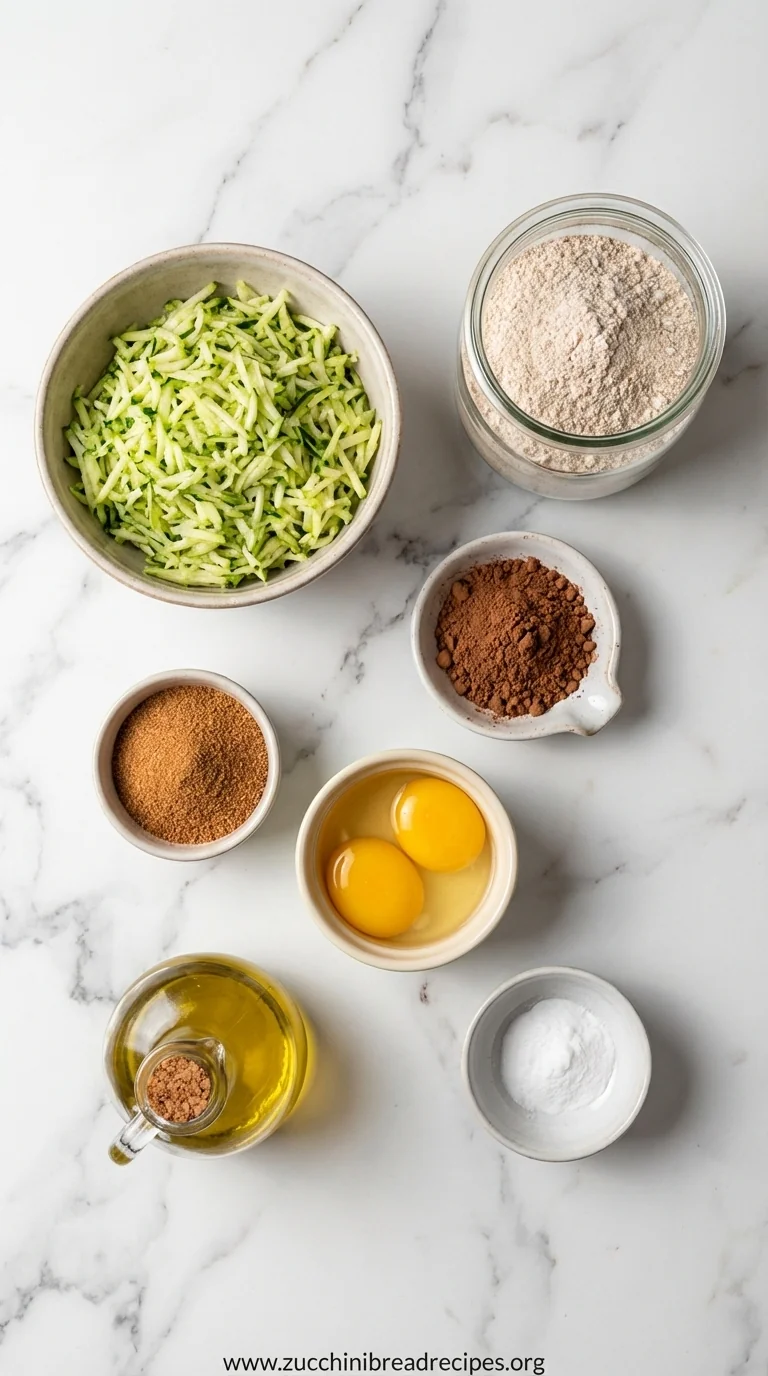 Healthy & Moist Chocolate Zucchini Muffins Recipe - ingredients preparation