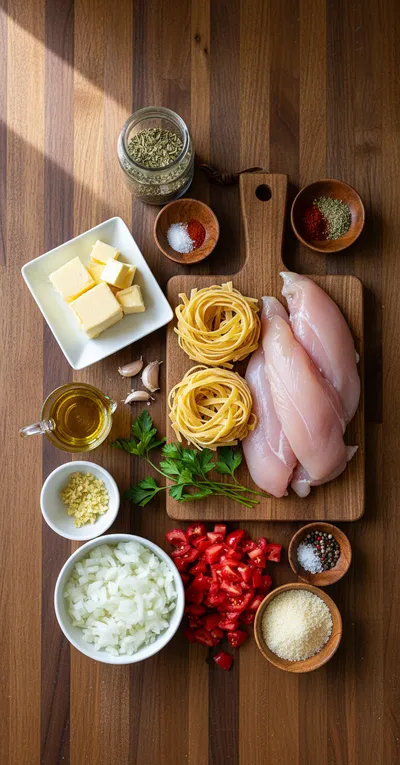 Cowboy Butter Chicken Linguine - cooking process