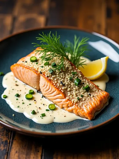 Creamy Garlic Salmon - cooking process