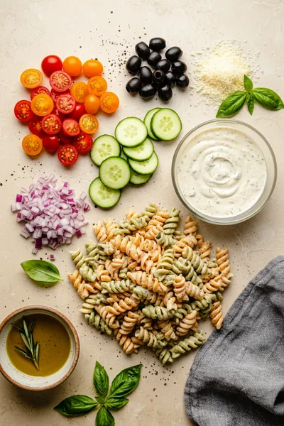 Creamy Italian Pasta Salad - cooking process