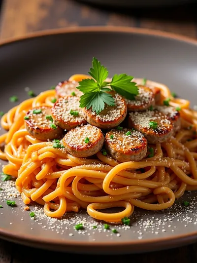 Creamy Spicy Cajun Sausage Pasta – Quick Dinner - cooking process