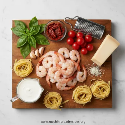 Creamy Tuscan Shrimp Linguine - cooking process