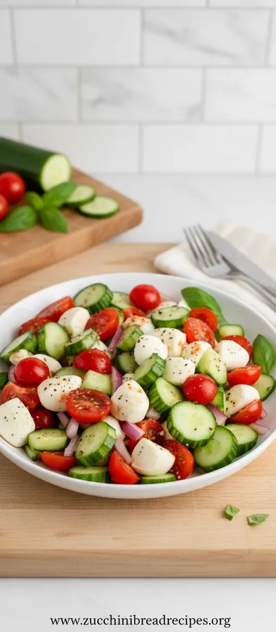 Easy Cucumber Caprese Salad