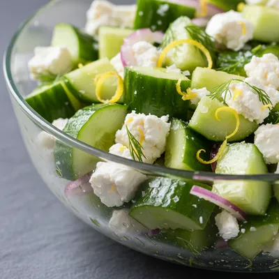 Cucumber Feta Salad with Lemon Greek Vinaigrette
