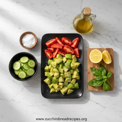 Cucumber Tomato Avocado Salad – Fresh Healthy Meal - cooking process
