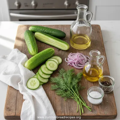 Cucumber Vinegar Salad – Quick & Easy Recipe - ingredients preparation