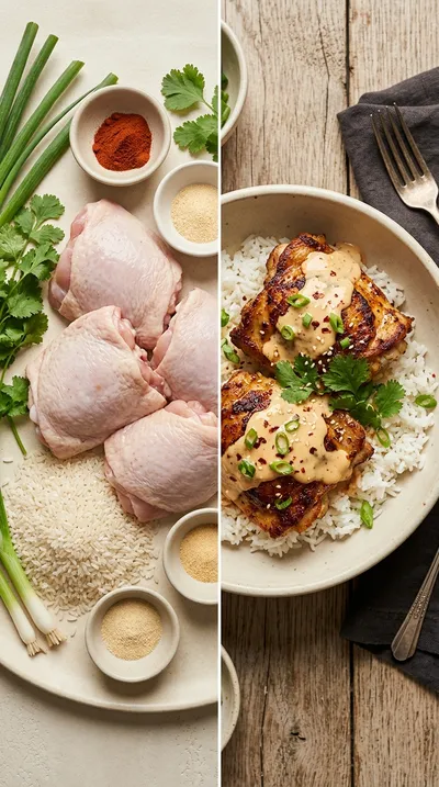 Skillet Bang Bang Chicken Thighs - ready to serve