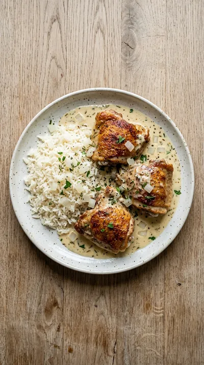 Creamy Oven Baked Chicken Thighs Recipe - ingredients preparation