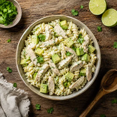 Chicken Pasta Salad with Avocado – Healthy Recipe - ready to serve
