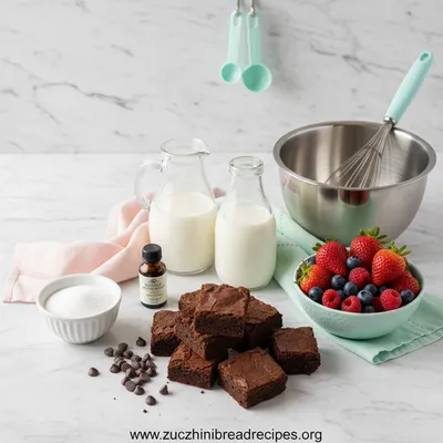 Frozen Brownie Ice Cream Cake - ingredients preparation