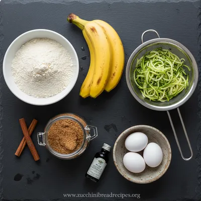 Gluten Free Zucchini Banana Bread Recipe - ingredients preparation