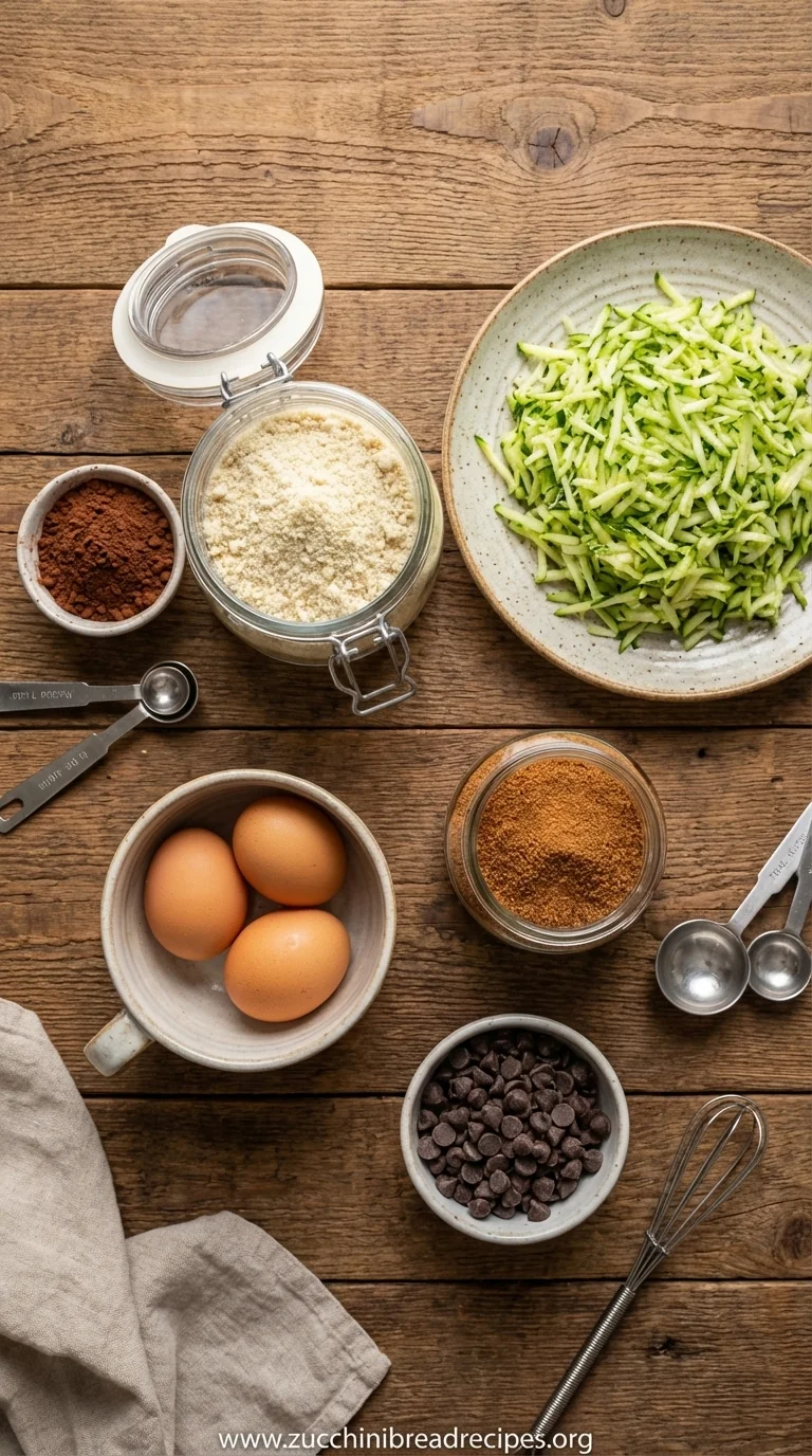 Grain Free Chocolate Zucchini Bread (Paleo, Gluten Free) - ingredients preparation