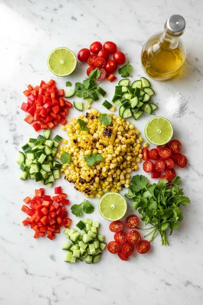 Grilled Corn Salad - cooking process