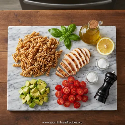 Healthy Chicken Pasta Salad - cooking process