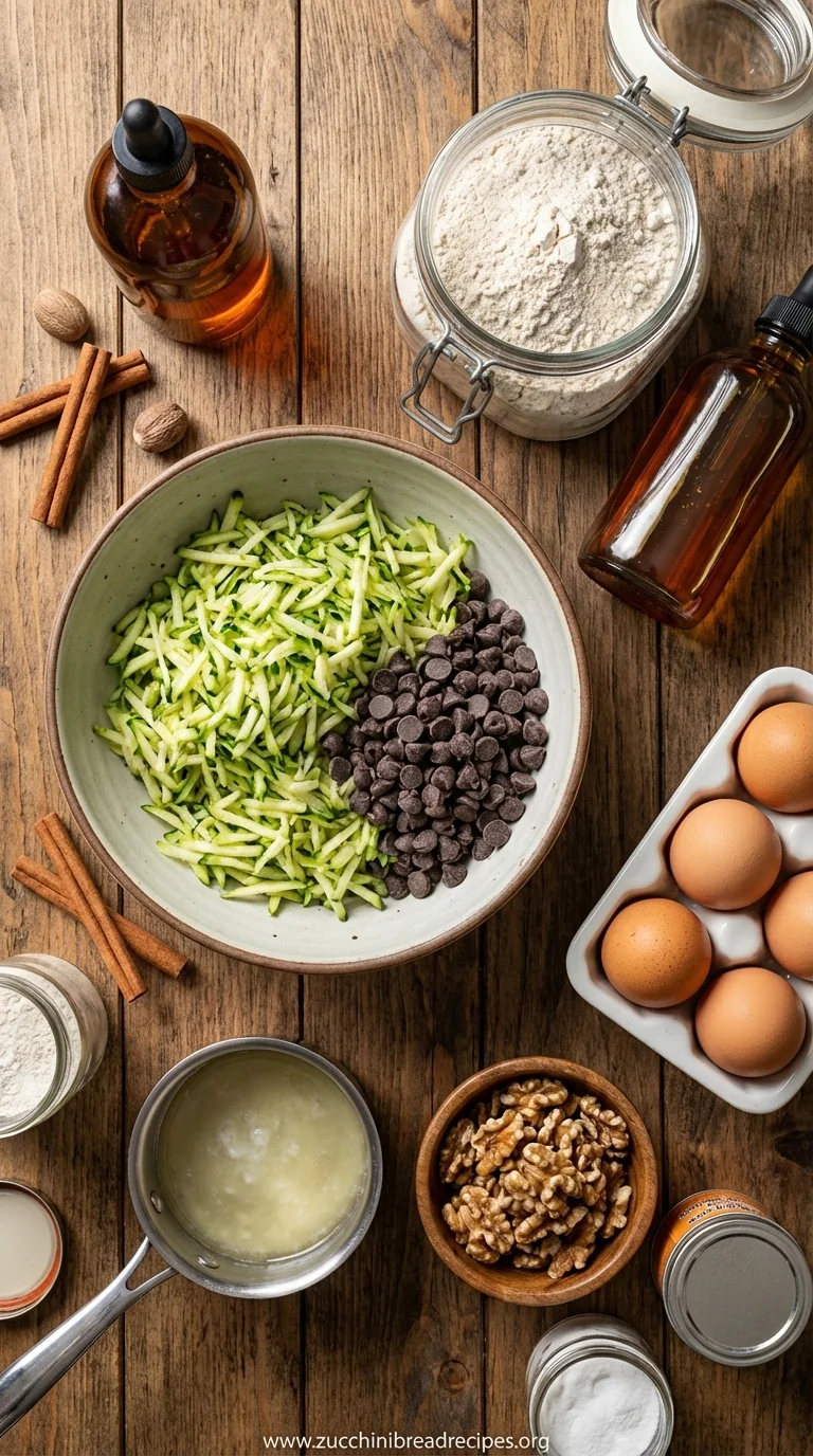 Healthy Zucchini Bread Recipe - Naturally Sweetened - ingredients preparation