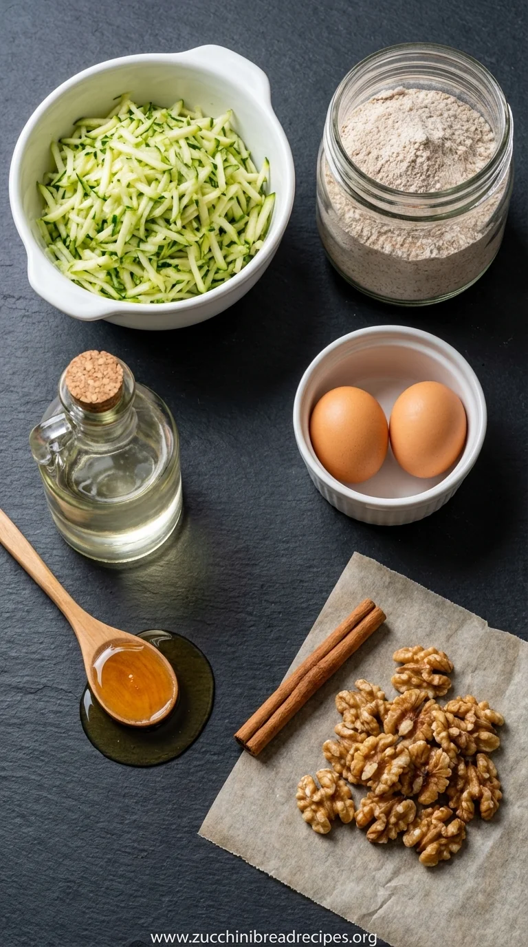 Healthy Zucchini Bread: Clean, Moist & Naturally Sweetened - ingredients preparation