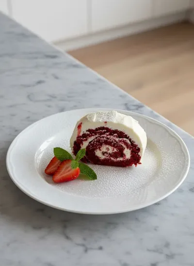 Hearts Roll Cake - ready to serve