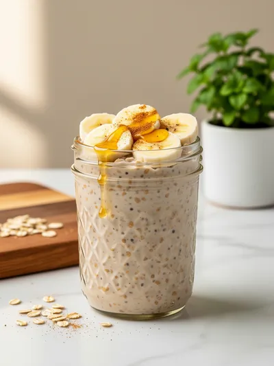 Banana Bread Overnight Oats – Healthy Quick Breakfast