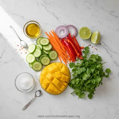 Mango Salad – Fresh, Healthy Summer Dish - ingredients preparation