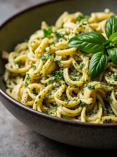 Mediterranean Pasta Salad with Pesto