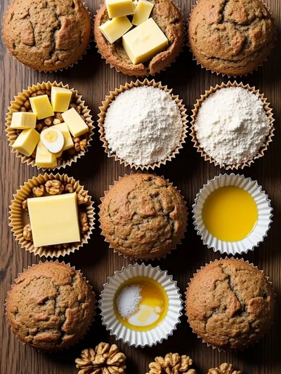 Moist Banana Bread Muffins - ingredients preparation