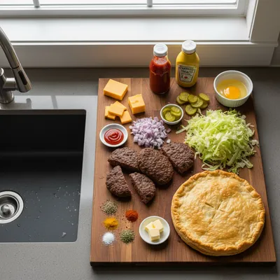 One-Pan Cheeseburger Pie Recipe - cooking process