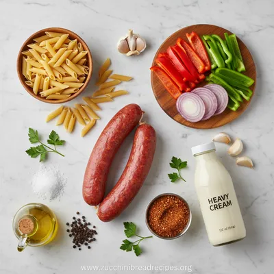 One Pot Creamy Cajun Sausage Pasta - cooking process