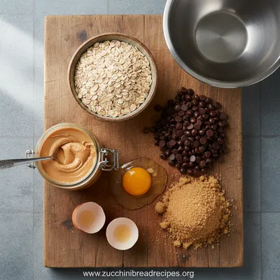 5-Ingredient Peanut Butter Oatmeal Chocolate Chip Cookies - cooking process