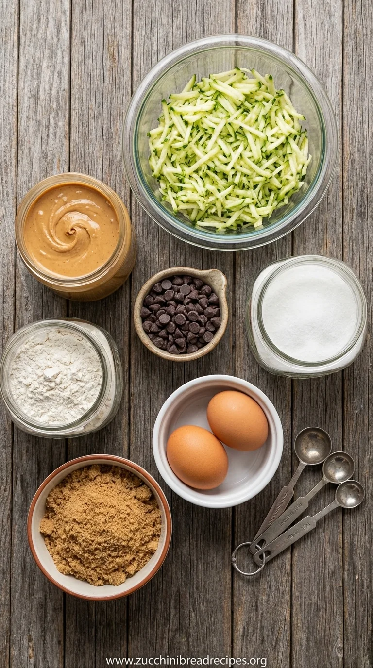Peanut Butter Chocolate Chip Zucchini Bread Recipe - ingredients preparation