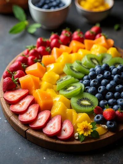 Rainbow Fruit Board – Fresh & Colorful Party Treat - ready to serve