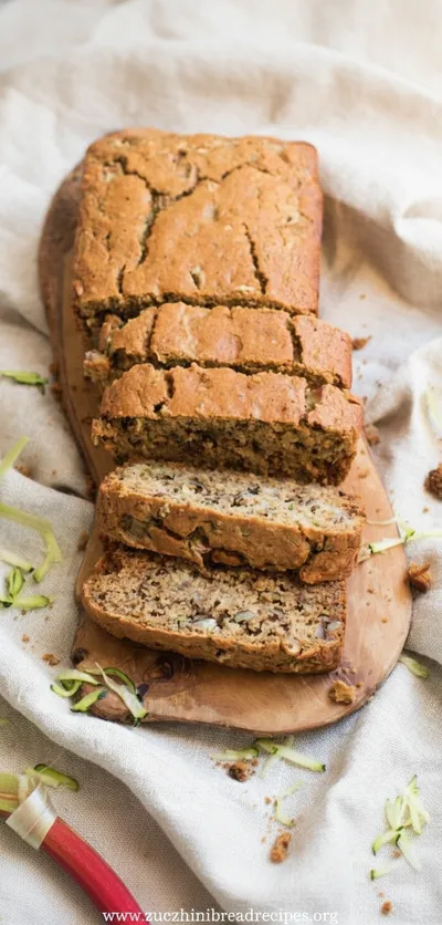 Healthy Rhubarb Zucchini Bread Recipe - ready to serve
